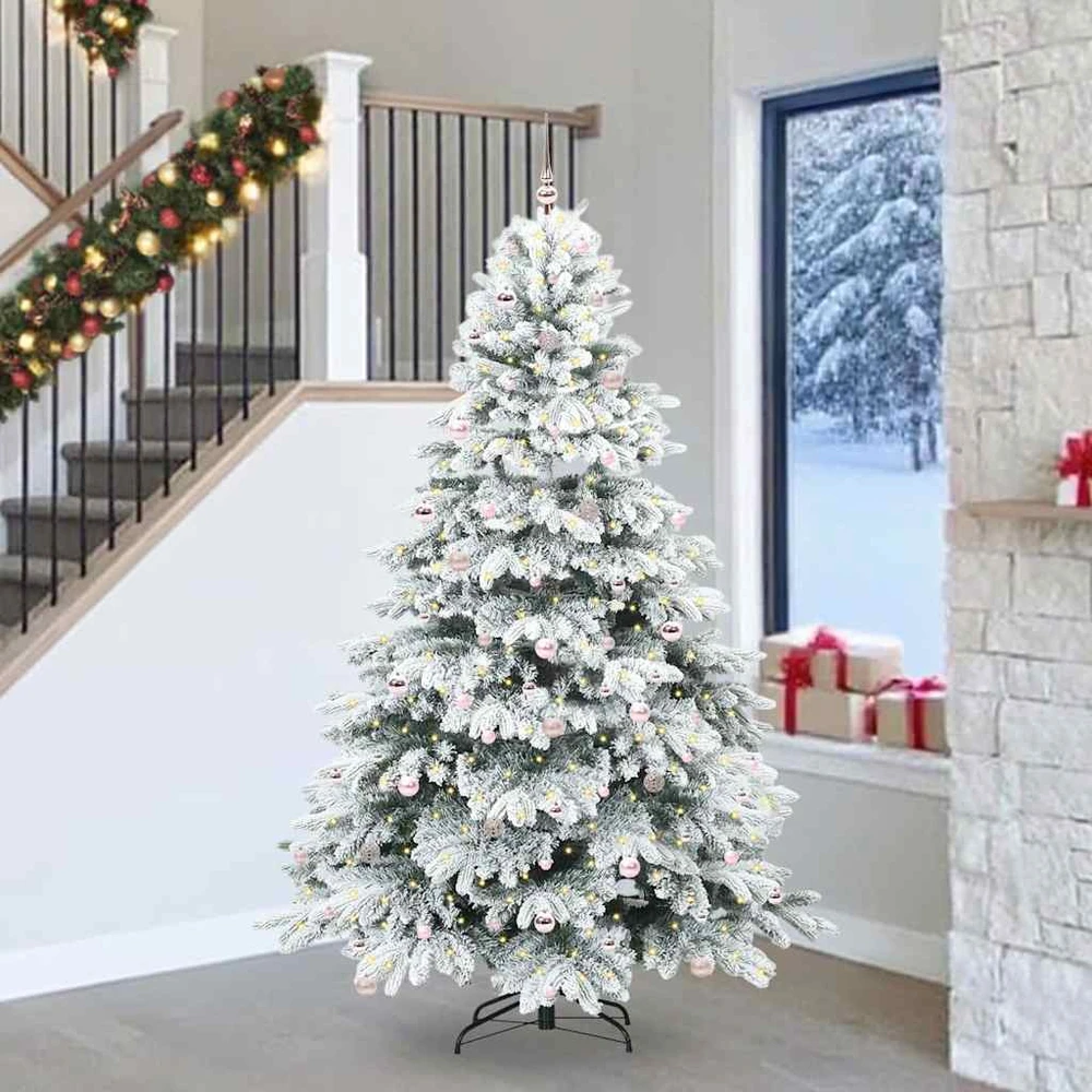 Dirbtinė Kalėdų eglutė su 300 LED Balta 240 cm PE ir PVC