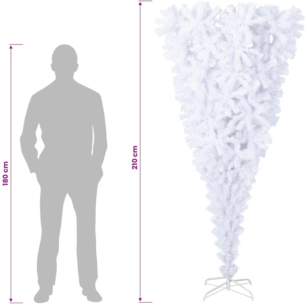 Dirbtinė Kalėdų eglutė su 300 LED Balta 210 cm PVC ir Plienas