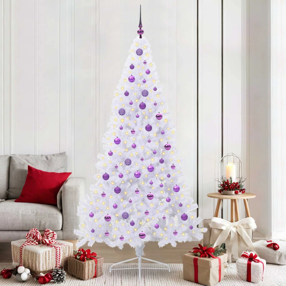 Dirbtinė Kalėdų eglutė su 300 LED Balta 210 cm PVC ir Plienas