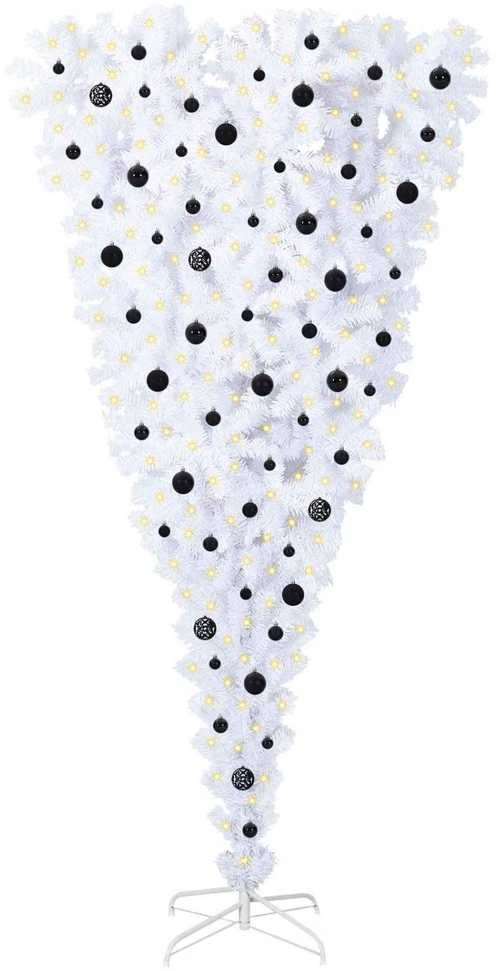 Dirbtinė Kalėdų eglutė su 300 LED Balta 240 cm PVC ir plienas