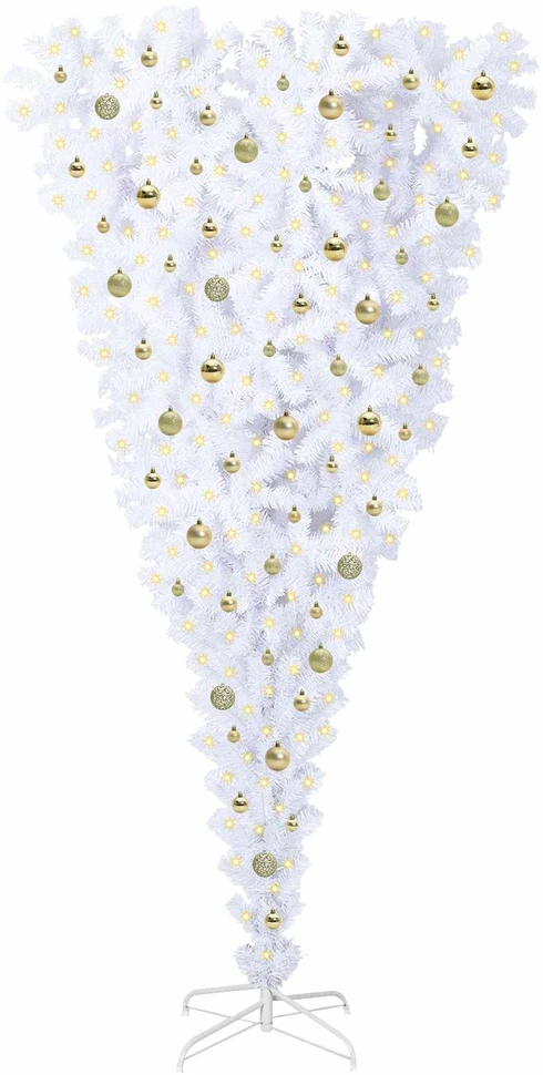 Dirbtinė Kalėdų eglutė su 300 LED Balta 240 cm PVC ir plienas