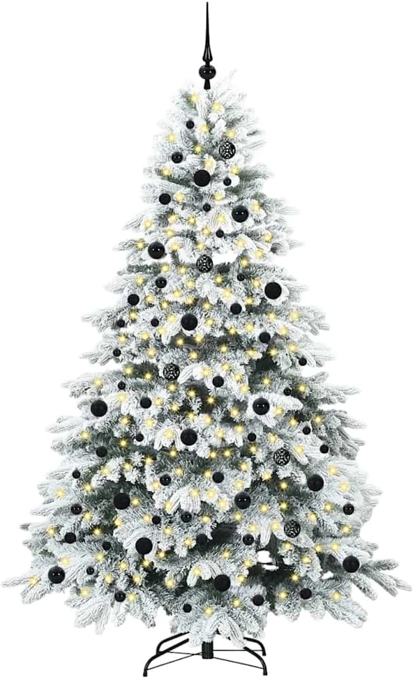 Dirbtinė Kalėdų eglutė su 300 LED Balta 210 cm PE ir PVC