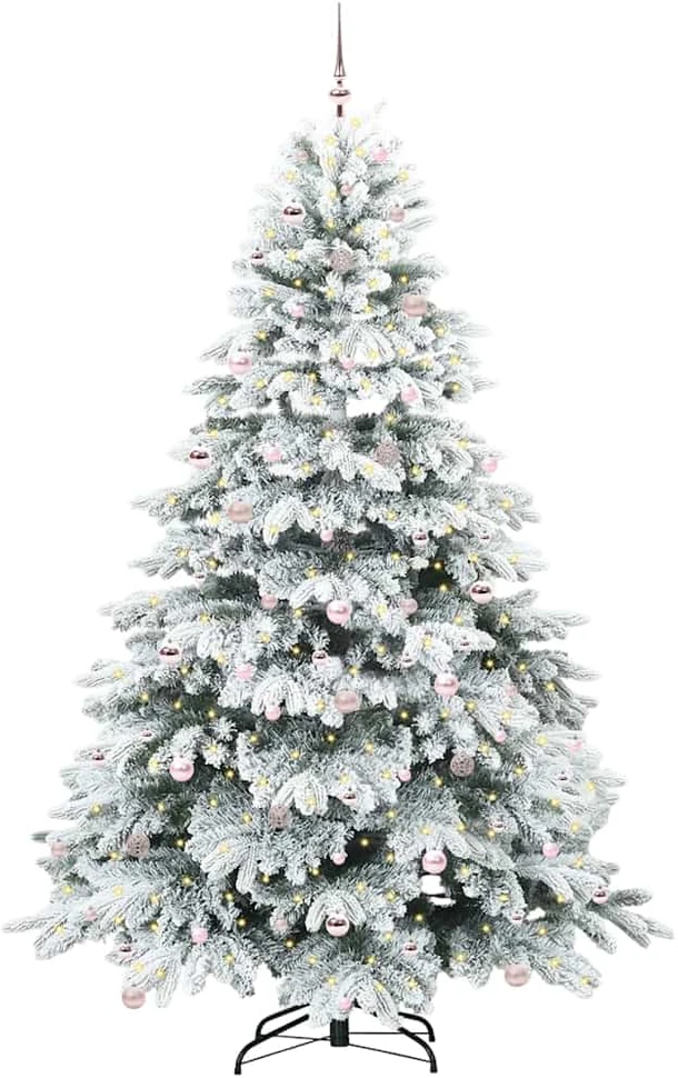 Dirbtinė Kalėdų eglutė su 300 LED Balta 240 cm PE ir PVC