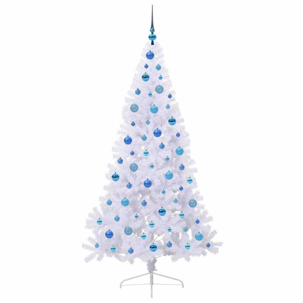 Dirbtinė Kalėdų eglutė su 300 LED Balta 180 cm PVC ir Plienas