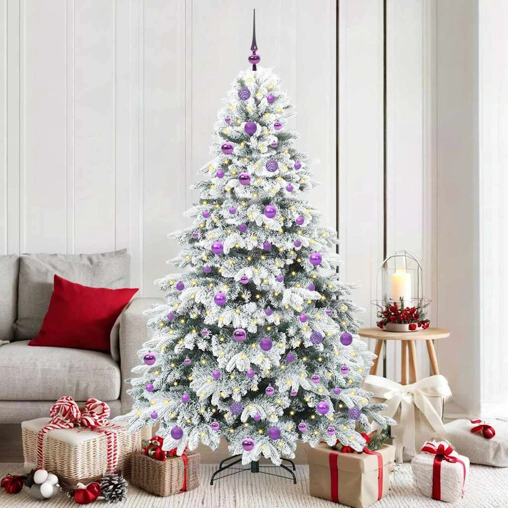 Dirbtinė Kalėdų eglutė su 300 LED Balta 180 cm PE ir PVC