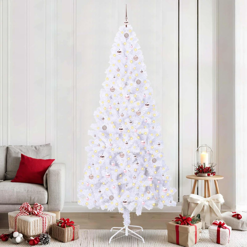 Dirbtinė Kalėdų eglutė su 300 LED Balta 240 cm PVC ir Plienas
