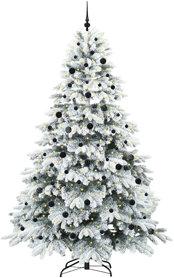 Dirbtinė Kalėdų eglutė su 300 LED Balta 240 cm PE ir PVC