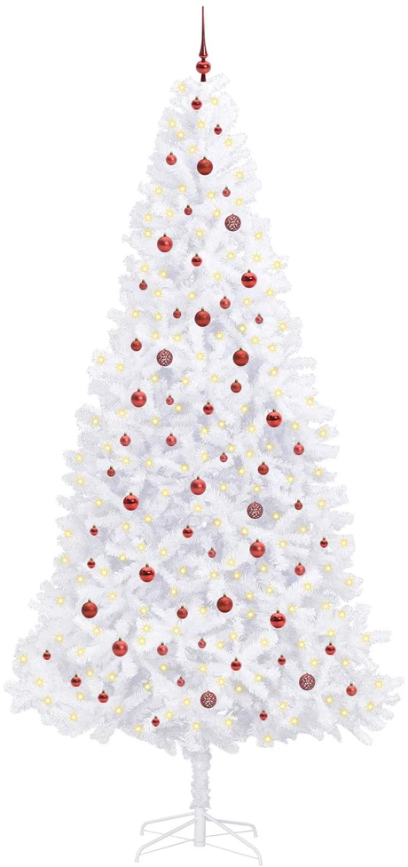 Dirbtinė Kalėdų eglutė su 300 LED Balta 300 cm PVC ir Plienas