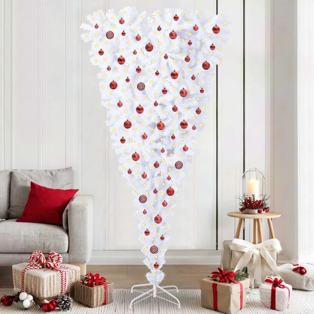 Dirbtinė Kalėdų eglutė su 300 LED Balta 210 cm PVC ir plienas