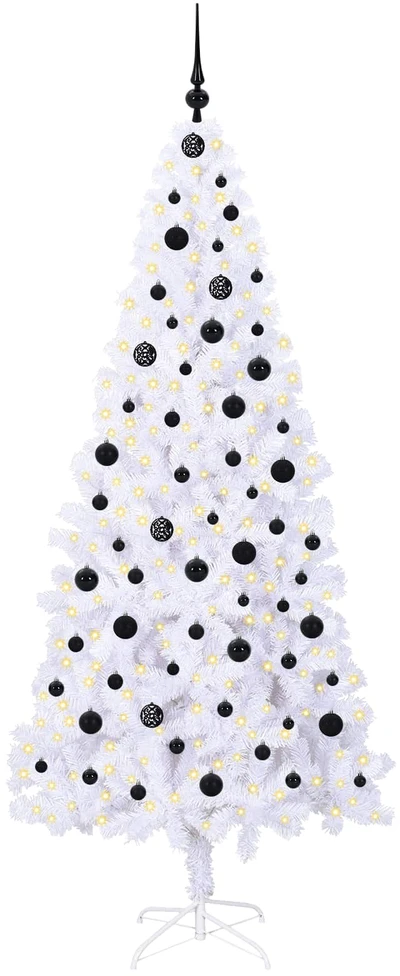 Dirbtinė Kalėdų eglutė su 300 LED Balta 210 cm PVC ir Plienas