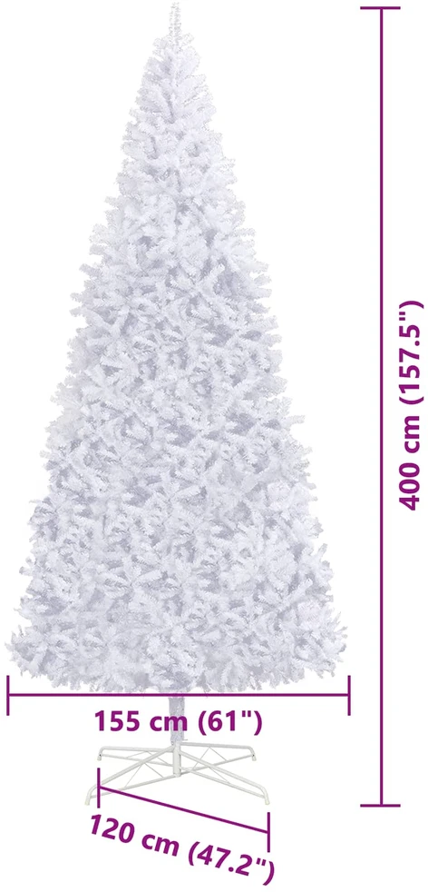 Dirbtinė Kalėdų eglutė su 300 LED Balta 400 cm PVC ir Plienas