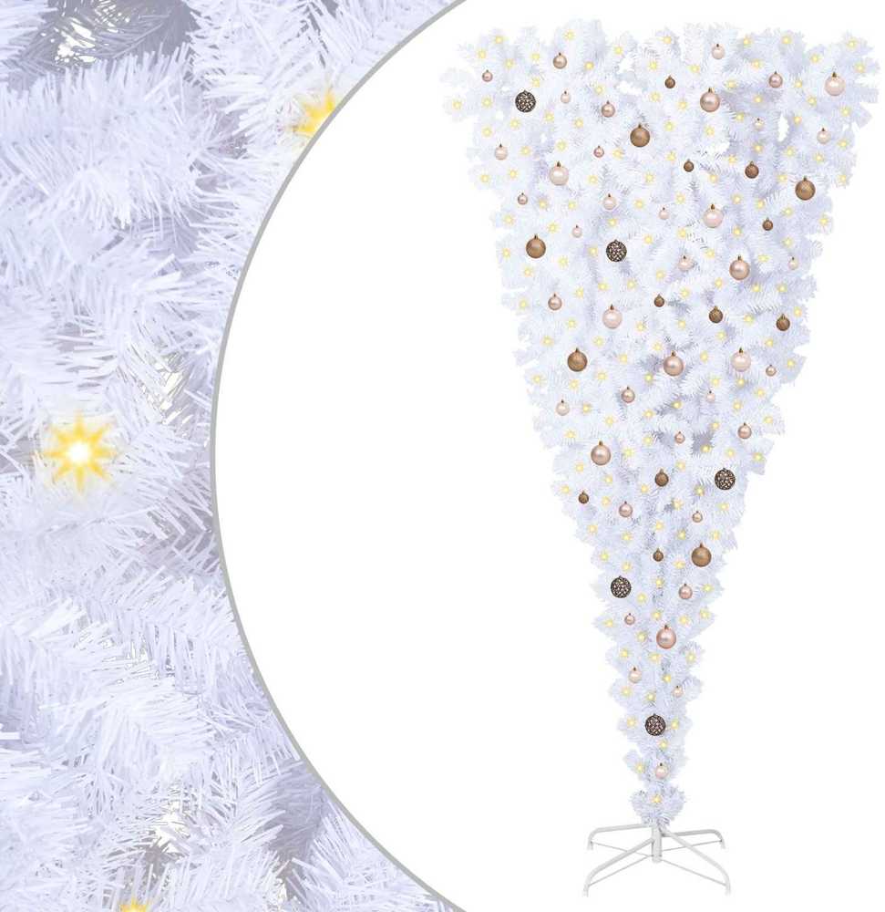 Dirbtinė Kalėdų eglutė su 300 LED Balta 240 cm PVC ir plienas