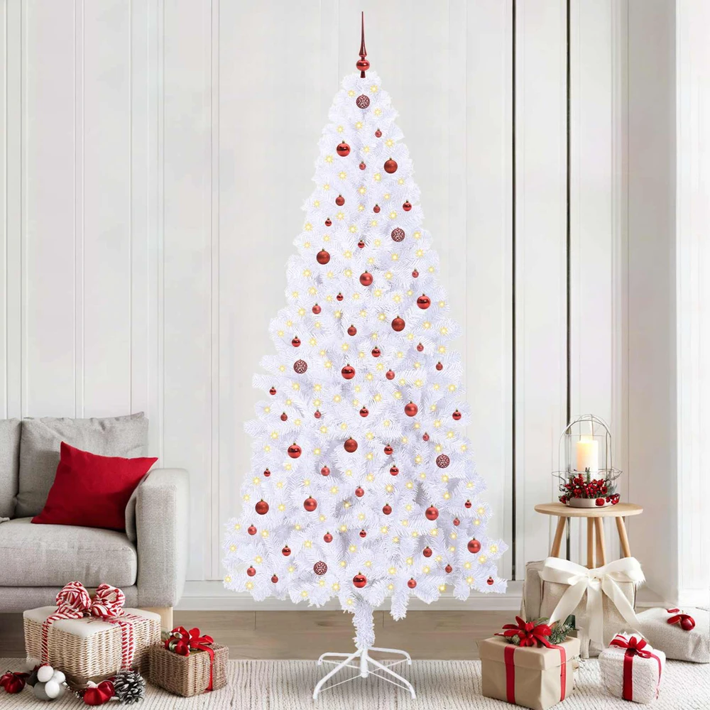 Dirbtinė Kalėdų eglutė su 300 LED Balta 240 cm PVC ir Plienas