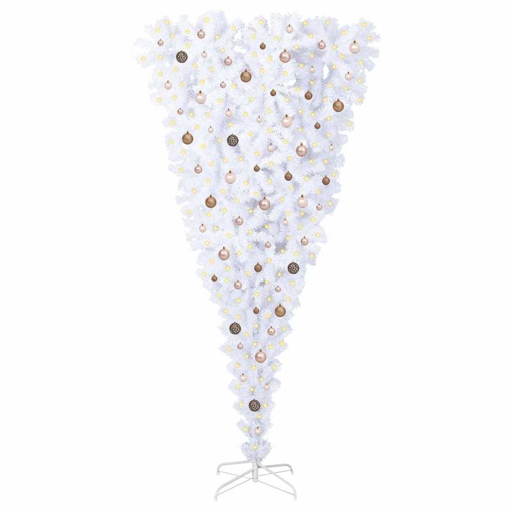Dirbtinė Kalėdų eglutė su 300 LED Balta 240 cm PVC ir plienas