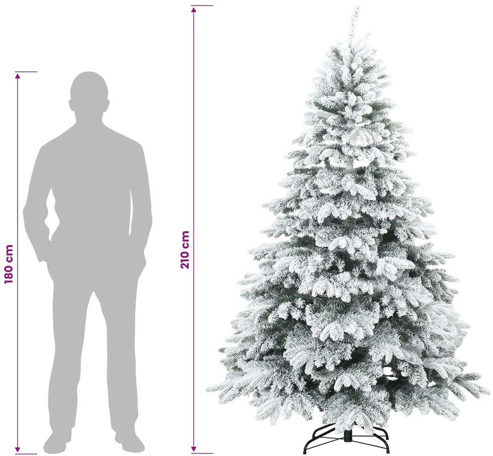 Dirbtinė Sulankstoma Kalėdų Eglutė 210 cm 300 LED Šilta balta
