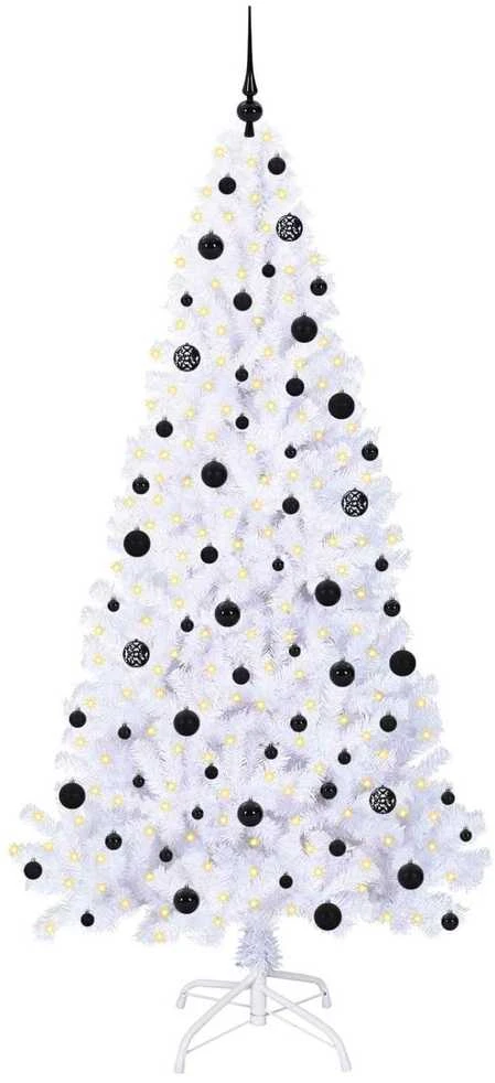 Dirbtinė Kalėdų eglutė su 300 LED Balta 210 cm PVC ir Plienas