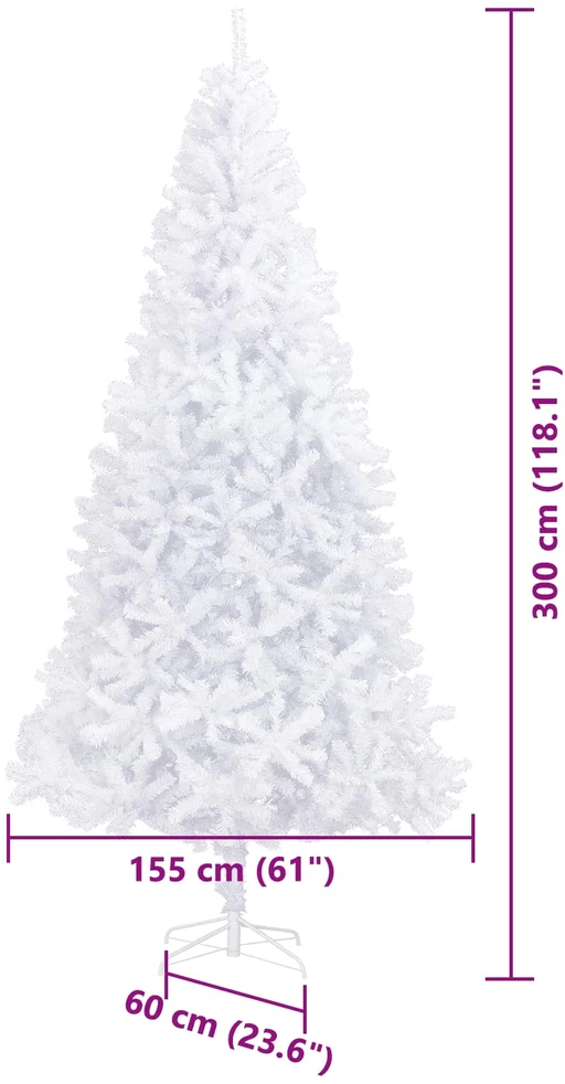 Dirbtinė Kalėdų eglutė su 300 LED Balta 300 cm PVC ir Plienas