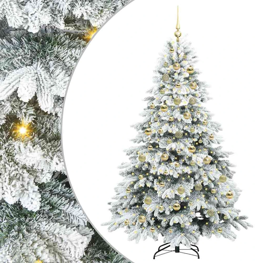 Dirbtinė Sulankstoma Kalėdų Eglutė 210 cm 300 LED Šilta balta