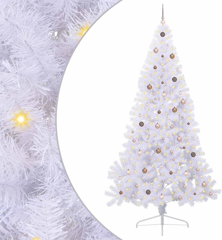 Dirbtinė Kalėdų eglutė Balta 240 cm PVC ir Plienas