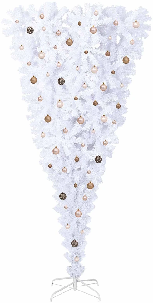 Dirbtinė Kalėdų eglutė su 300 LED Balta 240 cm PVC ir plienas