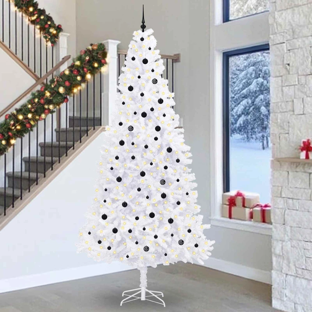 Dirbtinė Kalėdų eglutė su 300 LED Balta 300 cm PVC ir Plienas