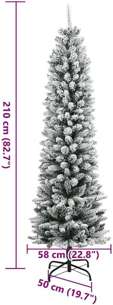 Dirbtinė Kalėdų eglutė su 300 LED lempučių ir sniegu, 210cm