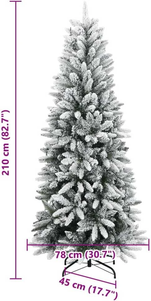 Dirbtinė Kalėdų eglutė su 300 LED lempučių ir sniegu, 210cm
