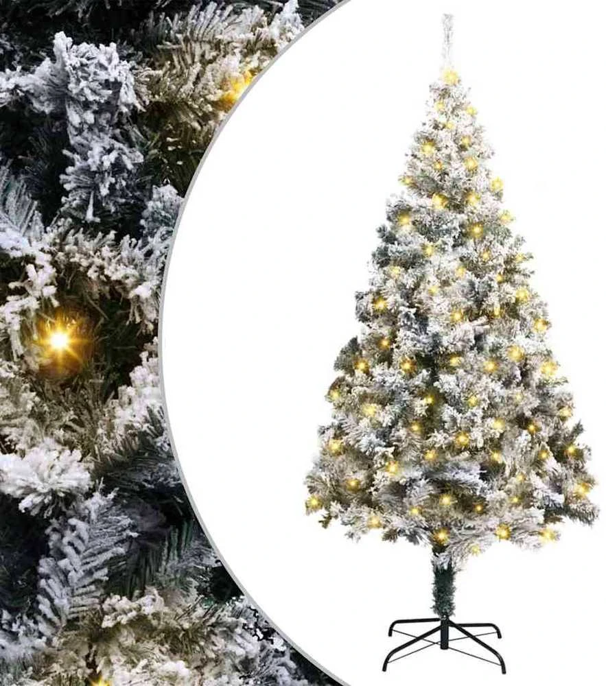 Dirbtinė Kalėdų eglutė Balta 180 cm PVC ir Plienas ir Plastikas