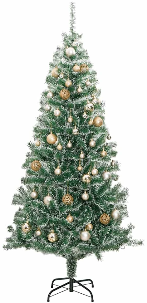 Dirbtinė Kalėdų eglutė su 300 LED/žaisliukais ir sniegu, 210cm