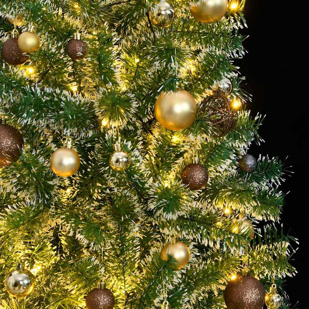Dirbtinė Kalėdų eglutė su 300 LED/žaisliukais ir sniegu, 240cm