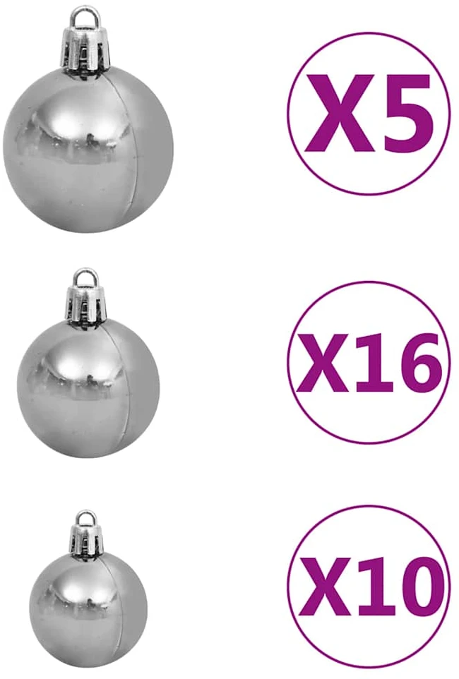 Dirbtinė Kalėdų eglutė su 300 LED/žaisliukais ir sniegu, 210cm