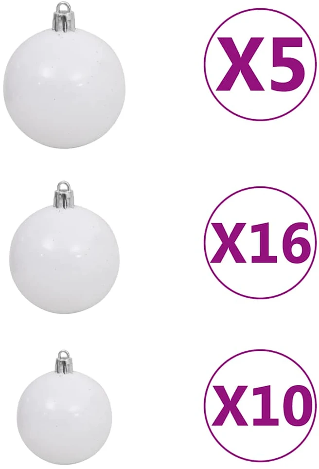 Dirbtinė Kalėdų eglutė su 300 LED/žaisliukais ir sniegu, 210cm