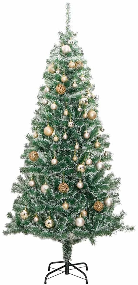Dirbtinė Kalėdų eglutė su 300 LED/žaisliukais ir sniegu, 180cm