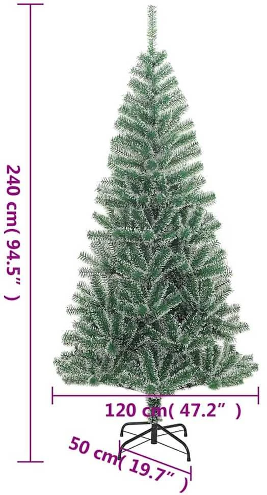 Dirbtinė Kalėdų eglutė su 300 LED/žaisliukais ir sniegu, 240cm