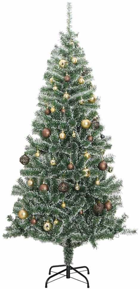 Dirbtinė Kalėdų eglutė su 300 LED/žaisliukais ir sniegu, 240cm