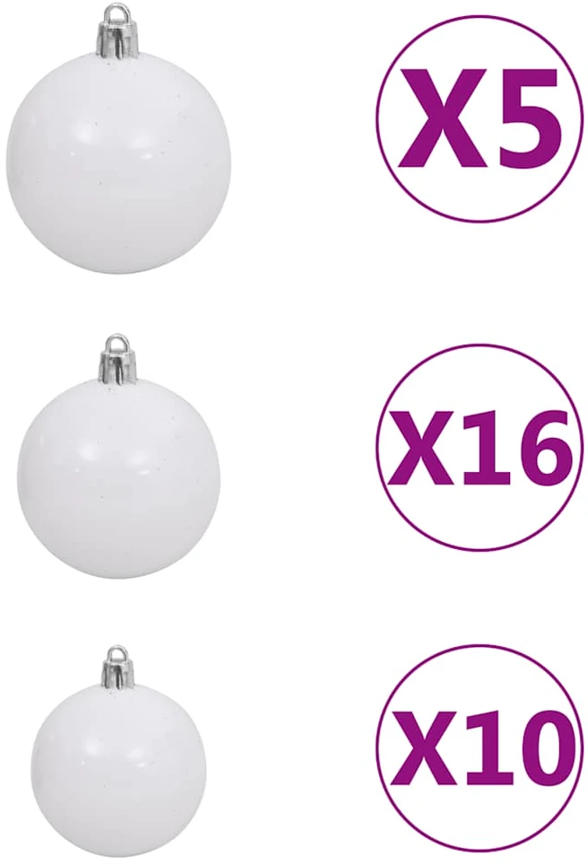 Dirbtinė Kalėdų eglutė su 300 LED/žaisliukais ir sniegu, 180cm