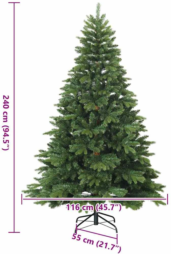 Dirbtinė Kalėdų eglutė su 300 LED Žalia 240 cm PE ir PVC