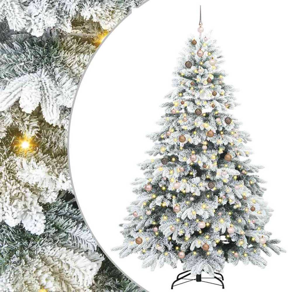 Dirbtinė Kalėdų eglutė su 300 LED Balta 240 cm PE ir PVC