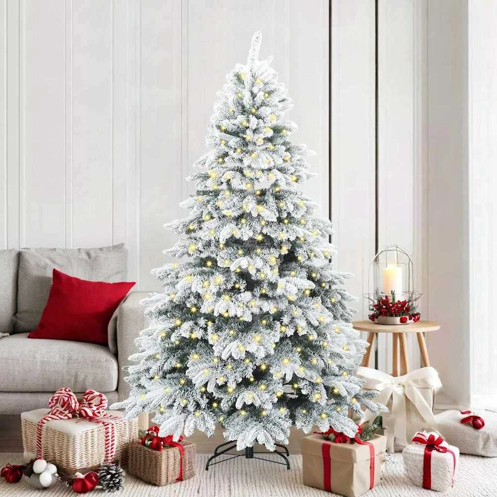 Dirbtinė Kalėdų eglutė su 300 LED Balta 180 cm PE ir PVC