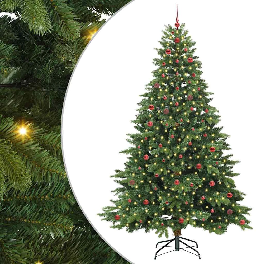 Dirbtinė Sulankstoma Kalėdų Eglutė 240 cm 300 LED Šilta balta