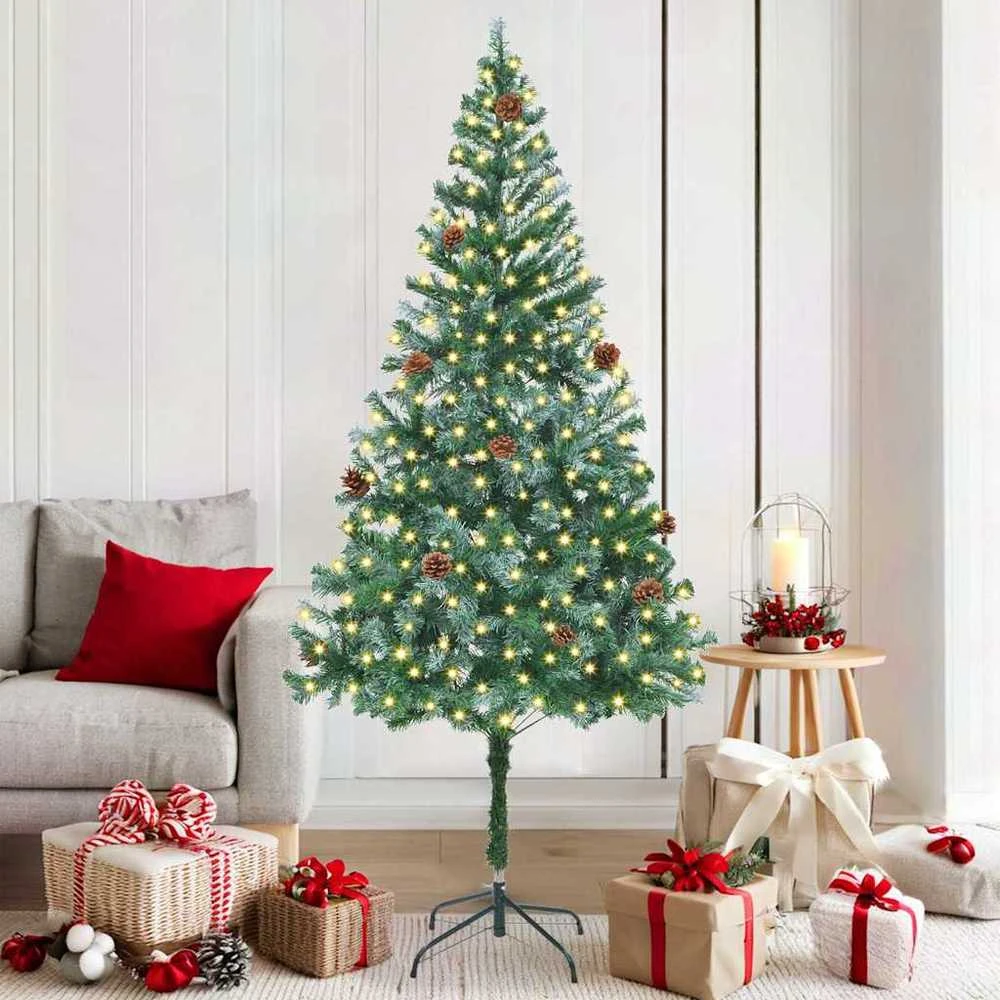 Dirbtinė Kalėdų eglutė su 300 LED Žalia 180 cm PVC ir plienas