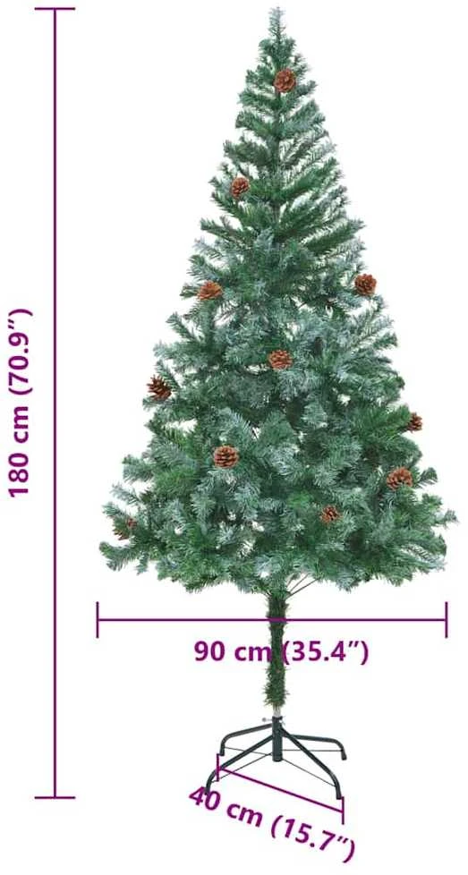 Dirbtinė Kalėdų eglutė su 300 LED Žalia 180 cm PVC ir plienas