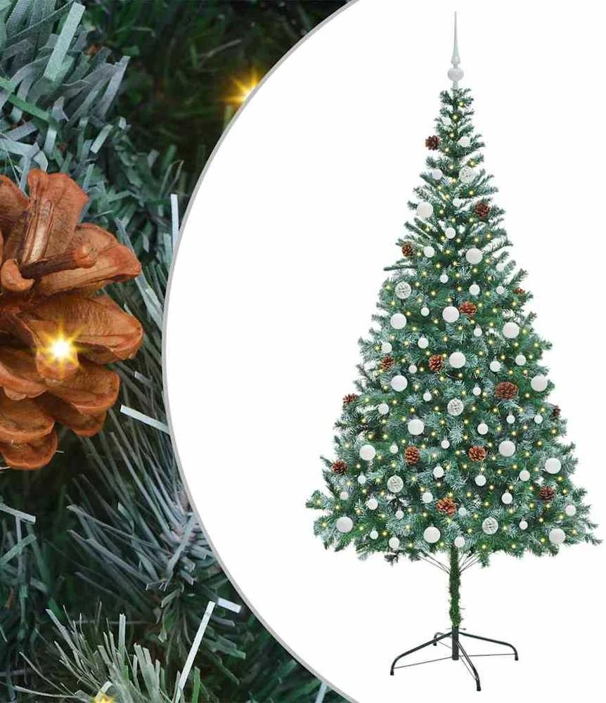 Dirbtinė Kalėdų eglutė su 300 LED Žalia 210 cm PVC ir plienas