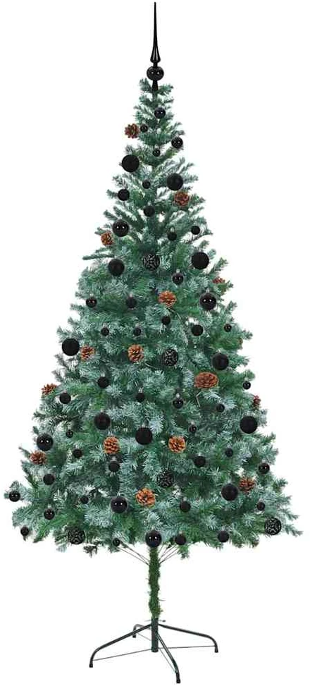 Dirbtinė Kalėdų eglutė su 300 LED Žalia 210 cm PVC ir plienas