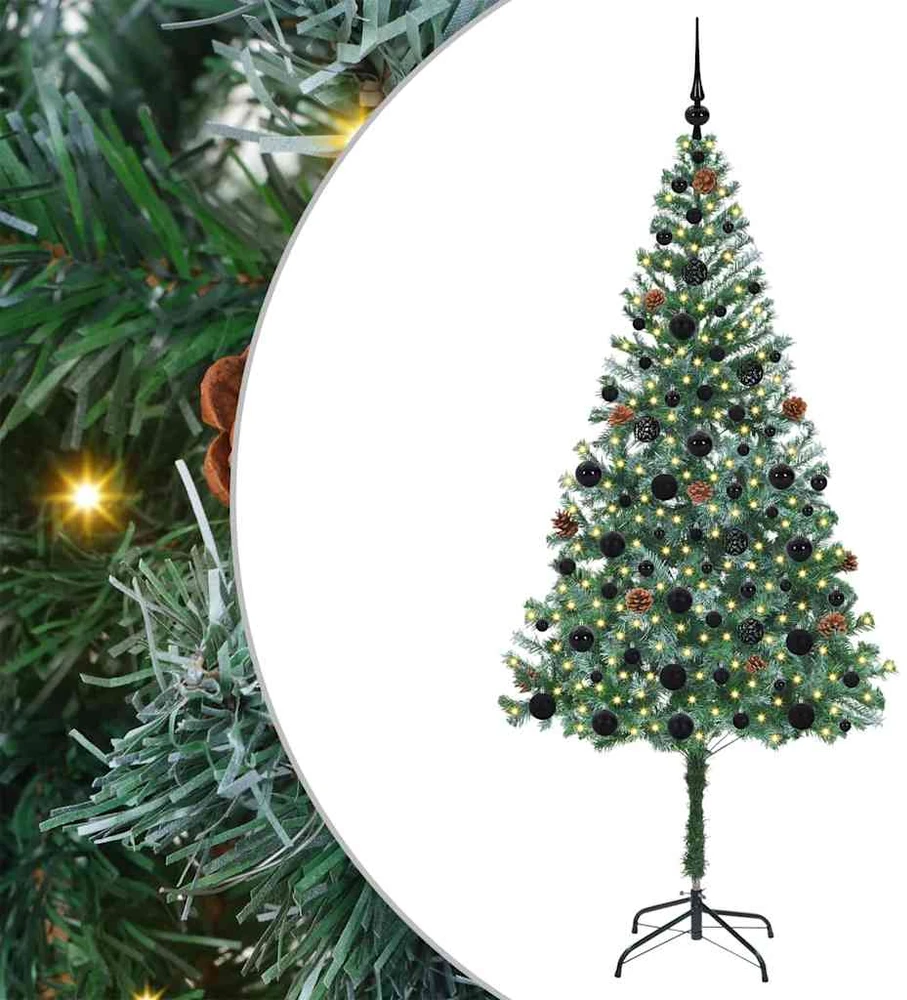 Dirbtinė Kalėdų eglutė su 300 LED Žalia 180 cm PVC ir plienas