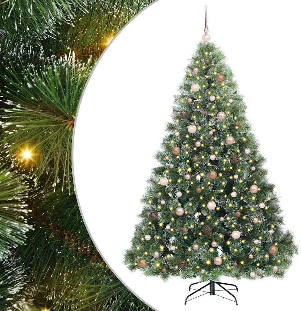 Dirbtinė Kalėdų eglutė su 300 LED Žalia 210 cm PE ir PVC