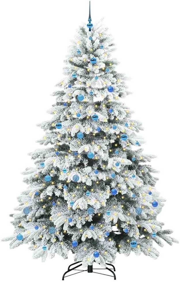 Dirbtinė Kalėdų eglutė su 300 LED Balta 240 cm PE ir PVC