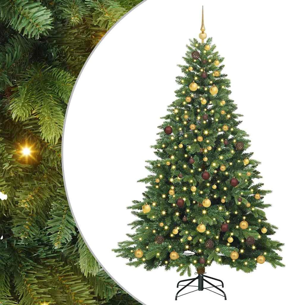 Dirbtinė Kalėdų eglutė su 300 LED Žalia 210 cm PE ir PVC