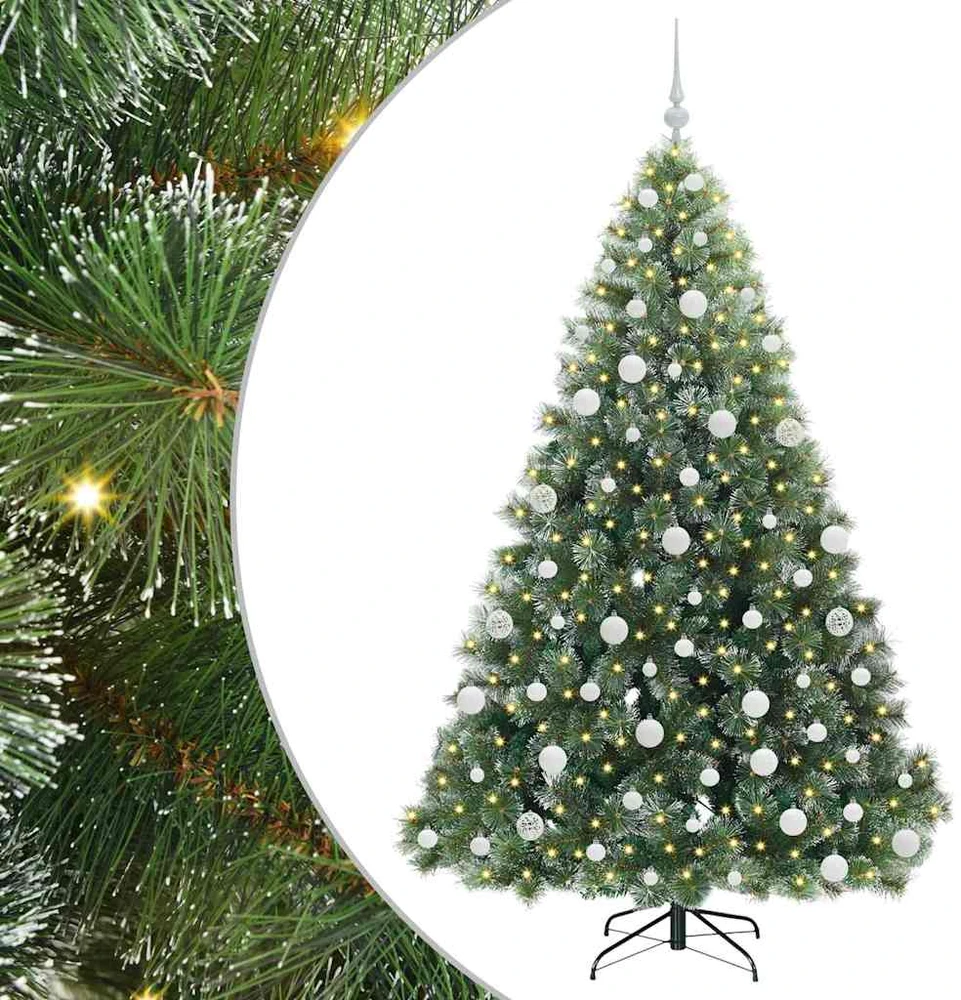 Dirbtinė Kalėdų eglutė su 300 LED Žalia 180 cm PE ir PVC