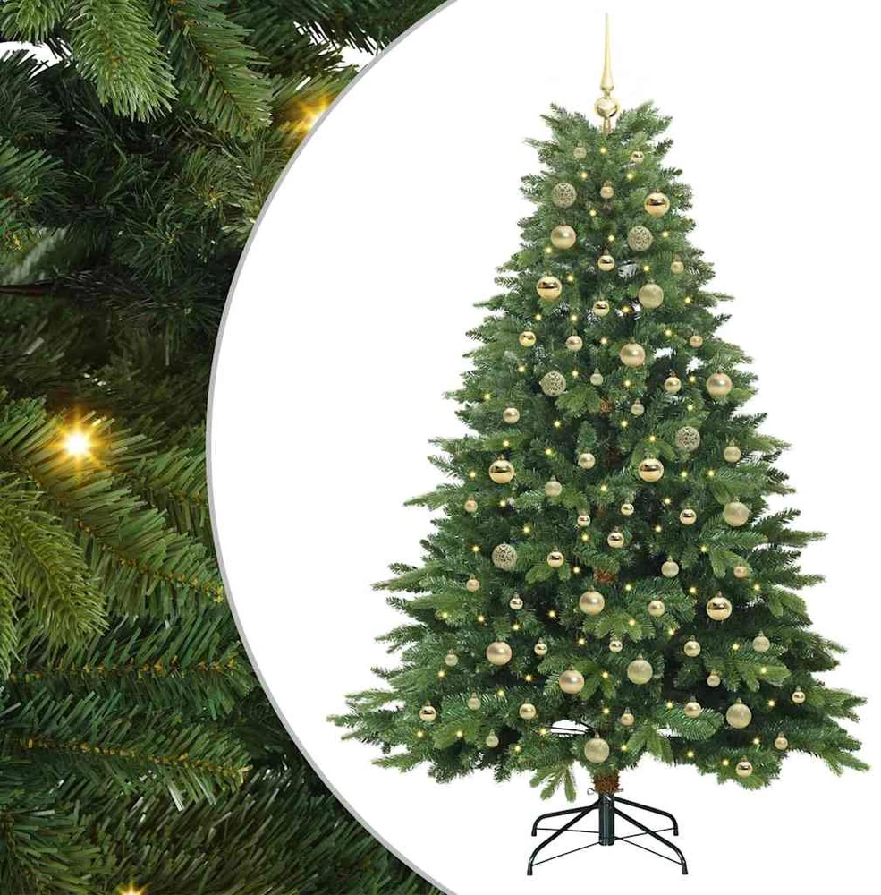 Dirbtinė Kalėdų eglutė su 300 LED Žalia 180 cm PE ir PVC